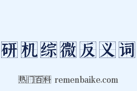 研机综微反义词是什么意思的图片